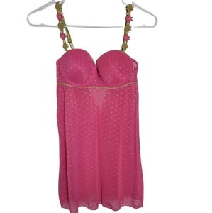 Flower applique babydoll nightie size Med